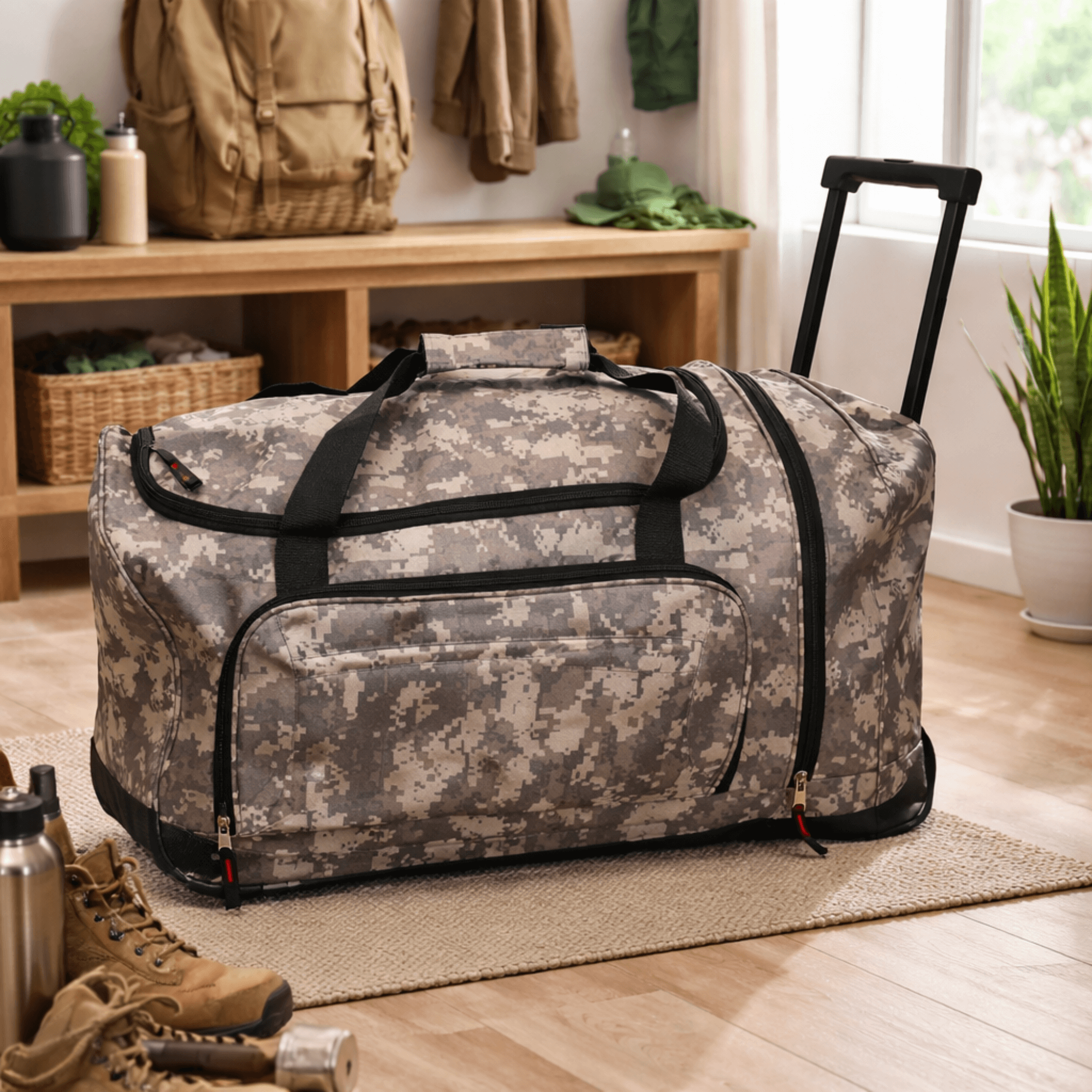 Tactical Survival Bag With Wheels Emergency Gear Storage