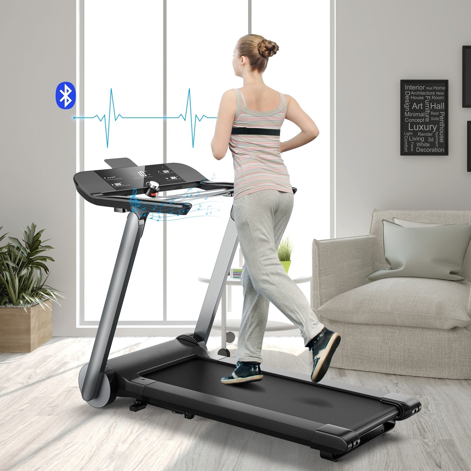 Italian Designed Folding Treadmill With Heart Rate Monitor