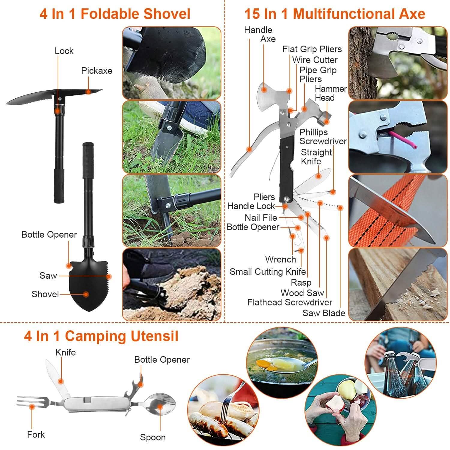 125-Piece Emergency Survival Gear Kit Outdoor Adventure