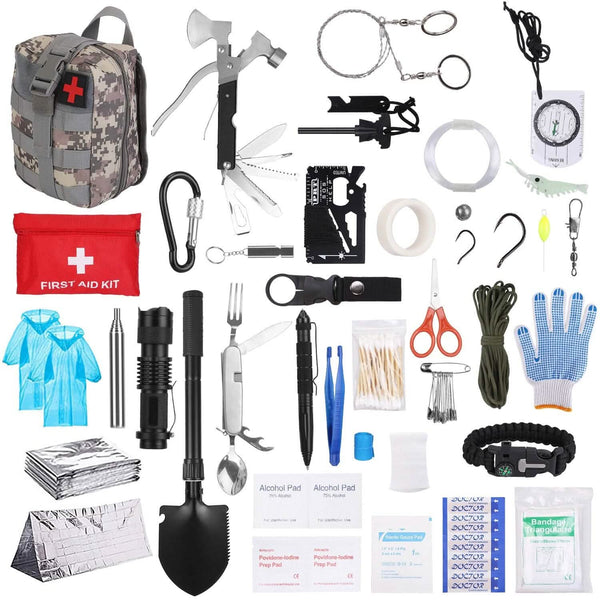125-Piece Emergency Survival Gear Kit Outdoor Adventure