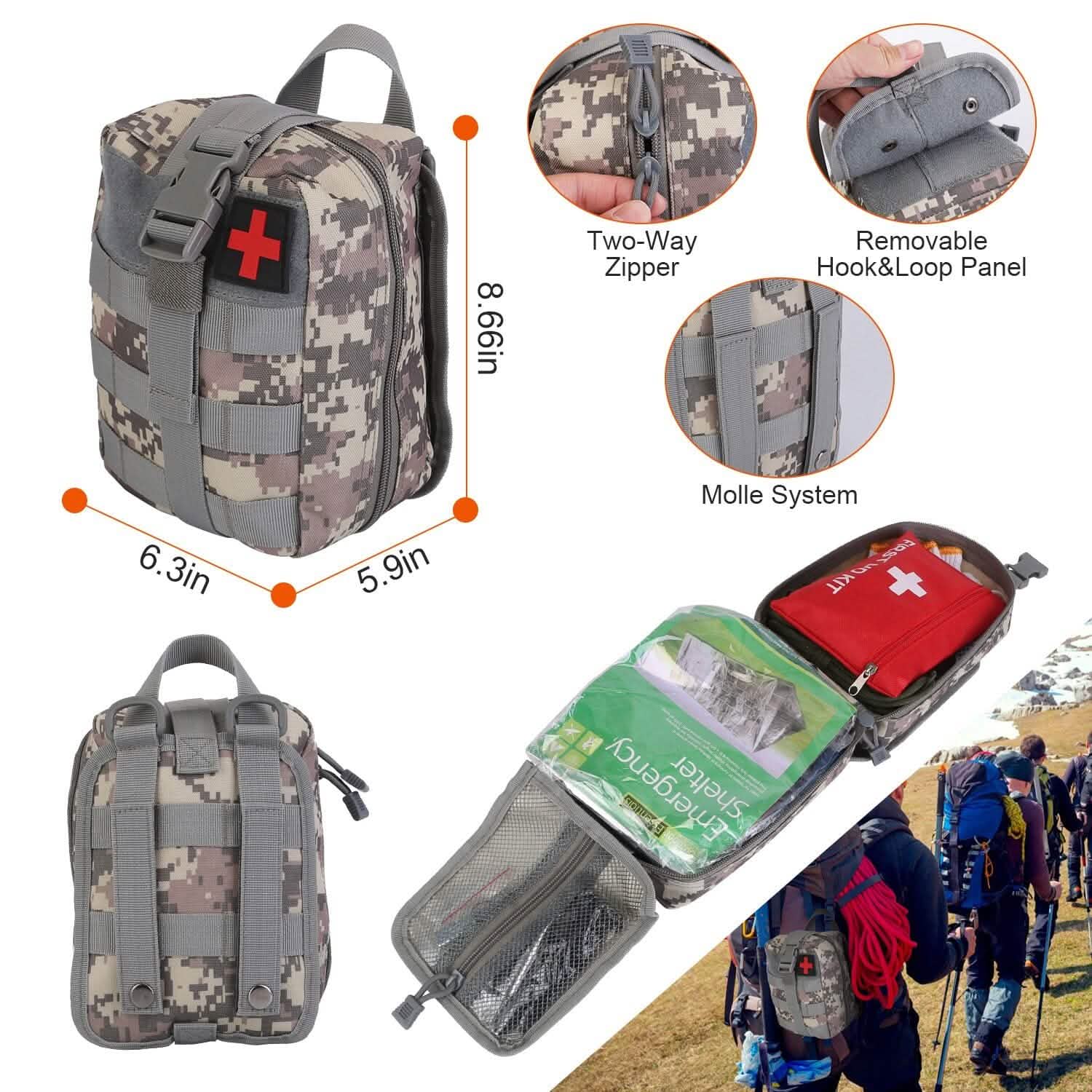 125-Piece Emergency Survival Gear Kit Outdoor Adventure