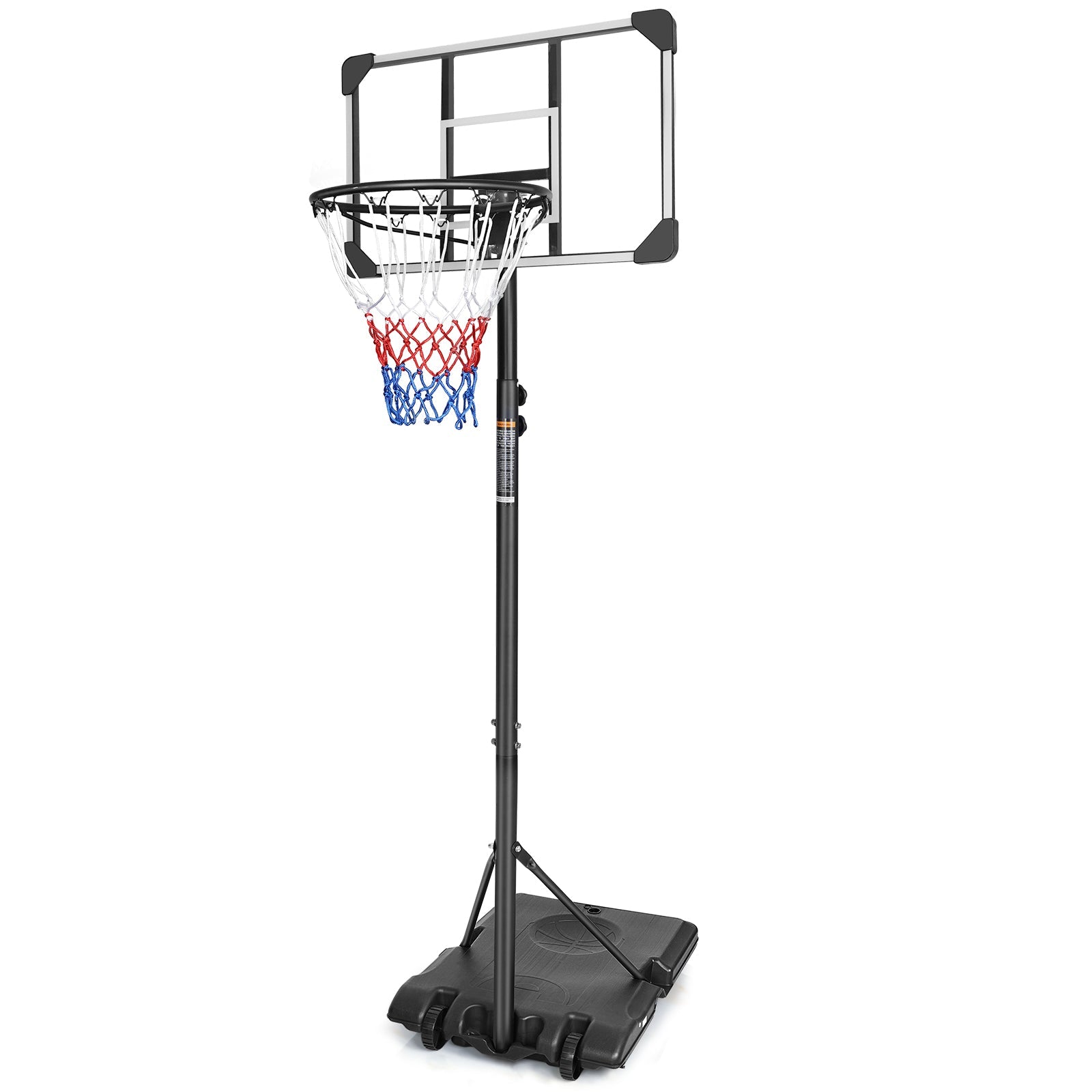 Portable Basketball Goal System With Stable Wheeled Base