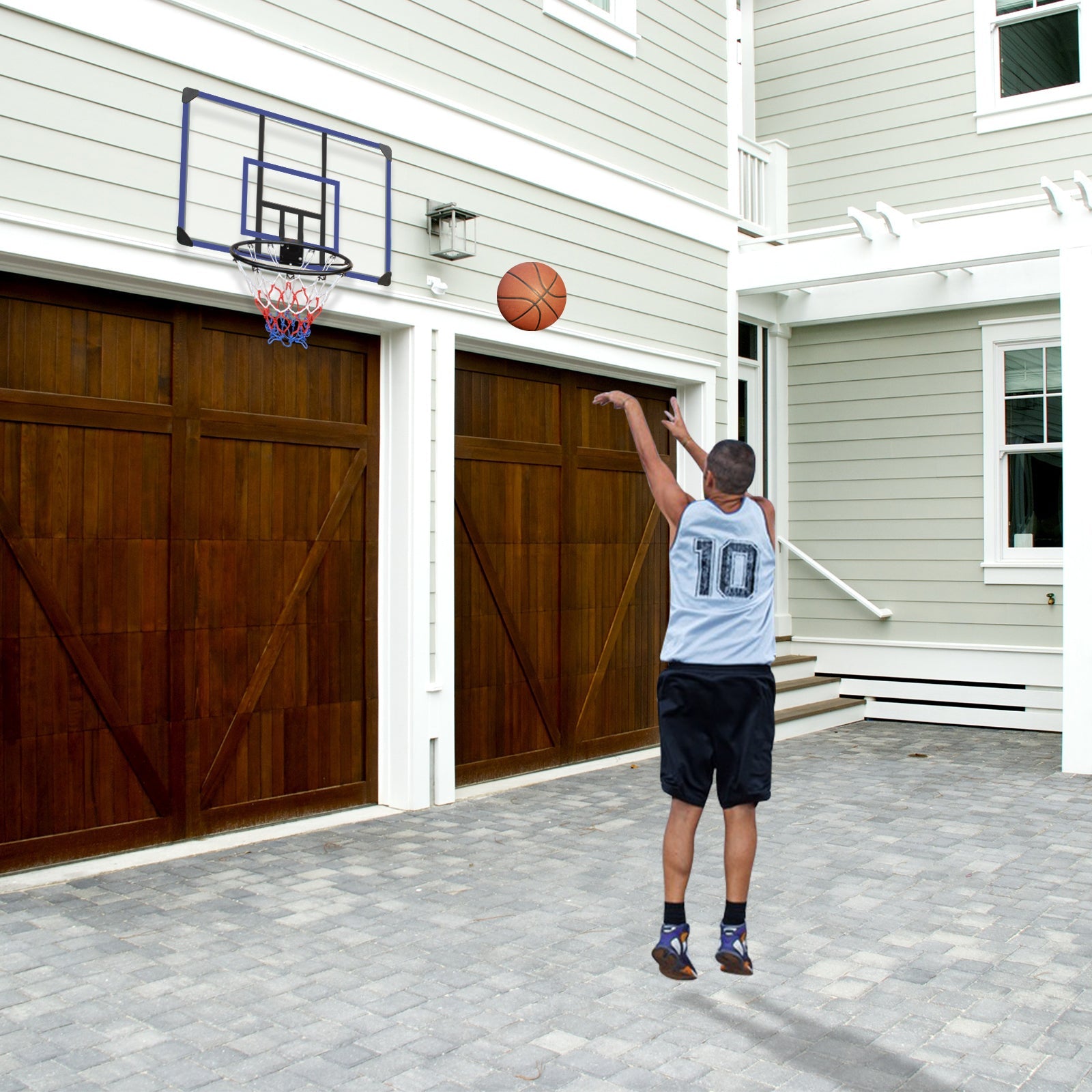 Wall Mounted Foldable Basketball Hoop With Backboard