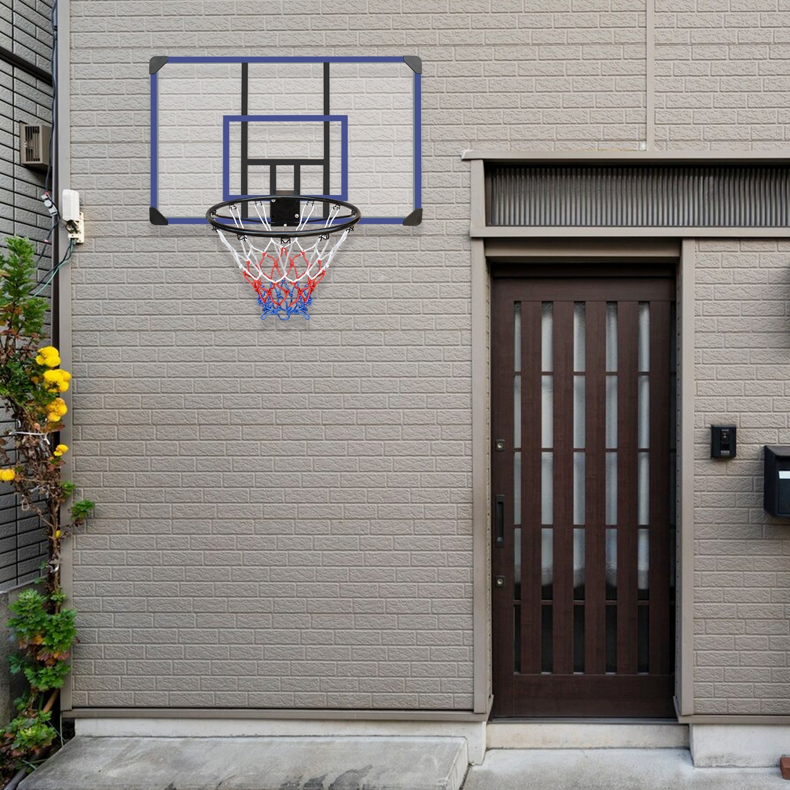 Wall Mounted Foldable Basketball Hoop With Backboard