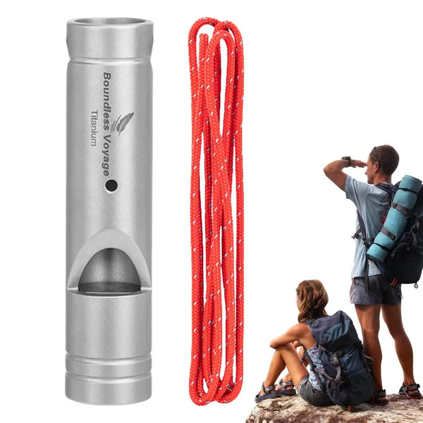 Titanium Loud Survival Whistle With Lanyard Safety