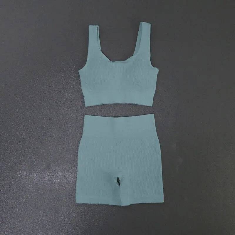 Women's Seamless Ribbed Yoga Activewear Set