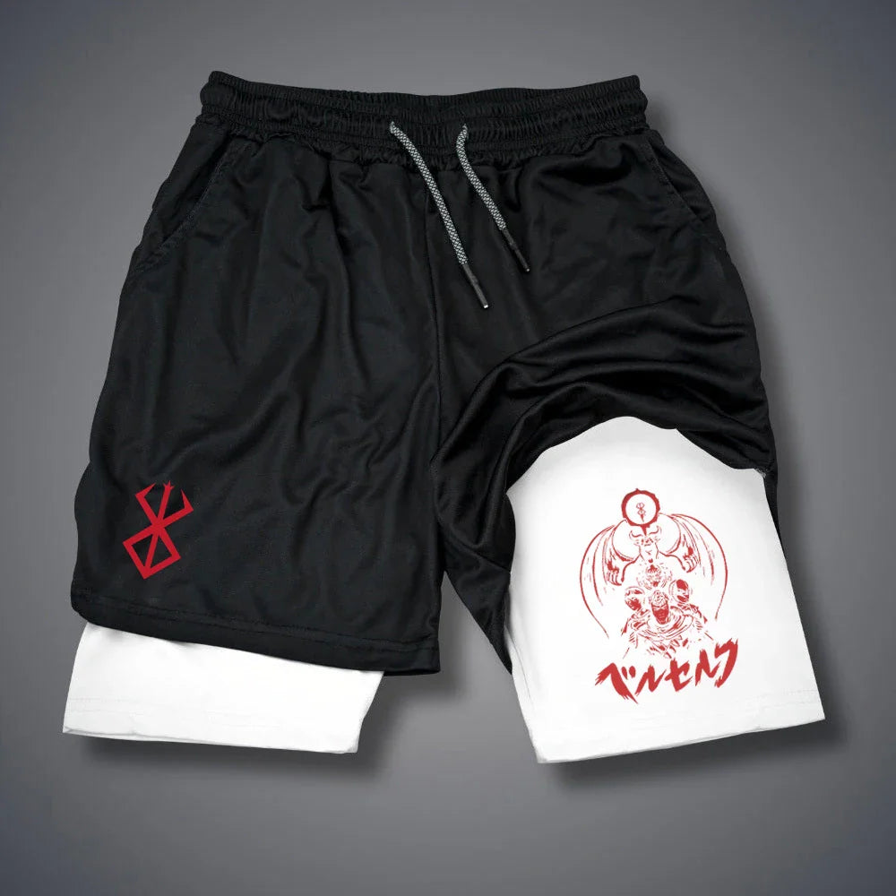 Men's 2-in-1 Compression Workout Running Shorts