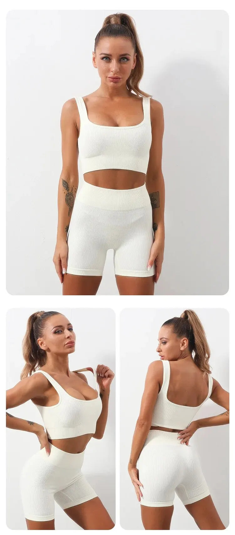 Women's Seamless Ribbed Yoga Activewear Set