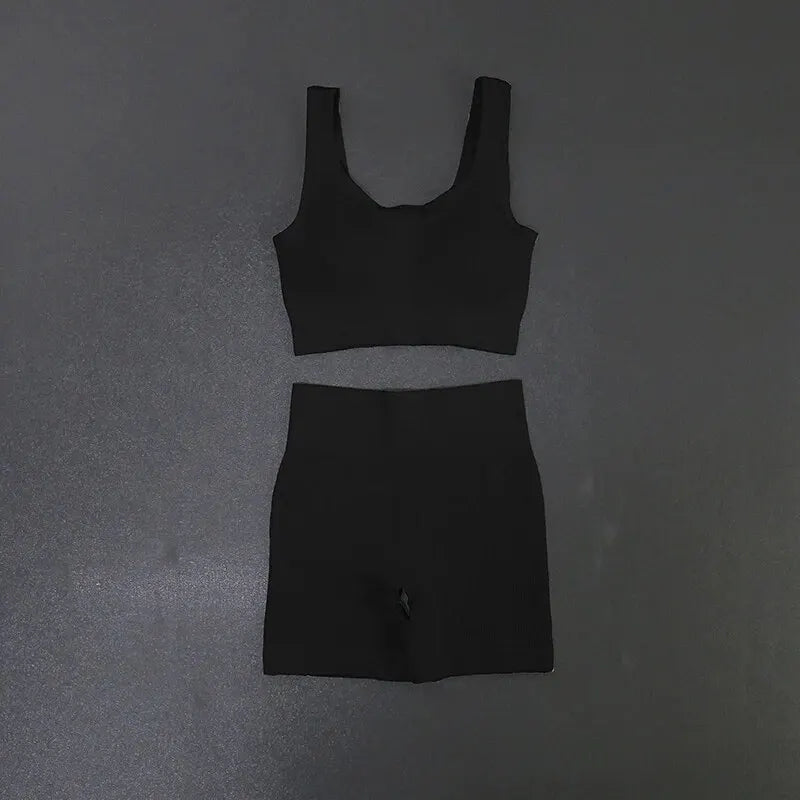 Women's Seamless Ribbed Yoga Activewear Set