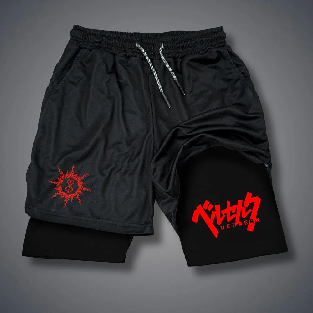 Men's 2-in-1 Compression Workout Running Shorts