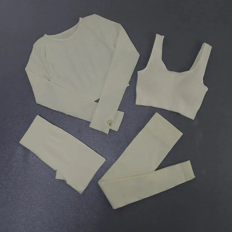 Women's Seamless Ribbed Yoga Activewear Set