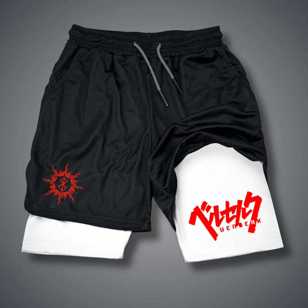 Men's 2-in-1 Compression Workout Running Shorts