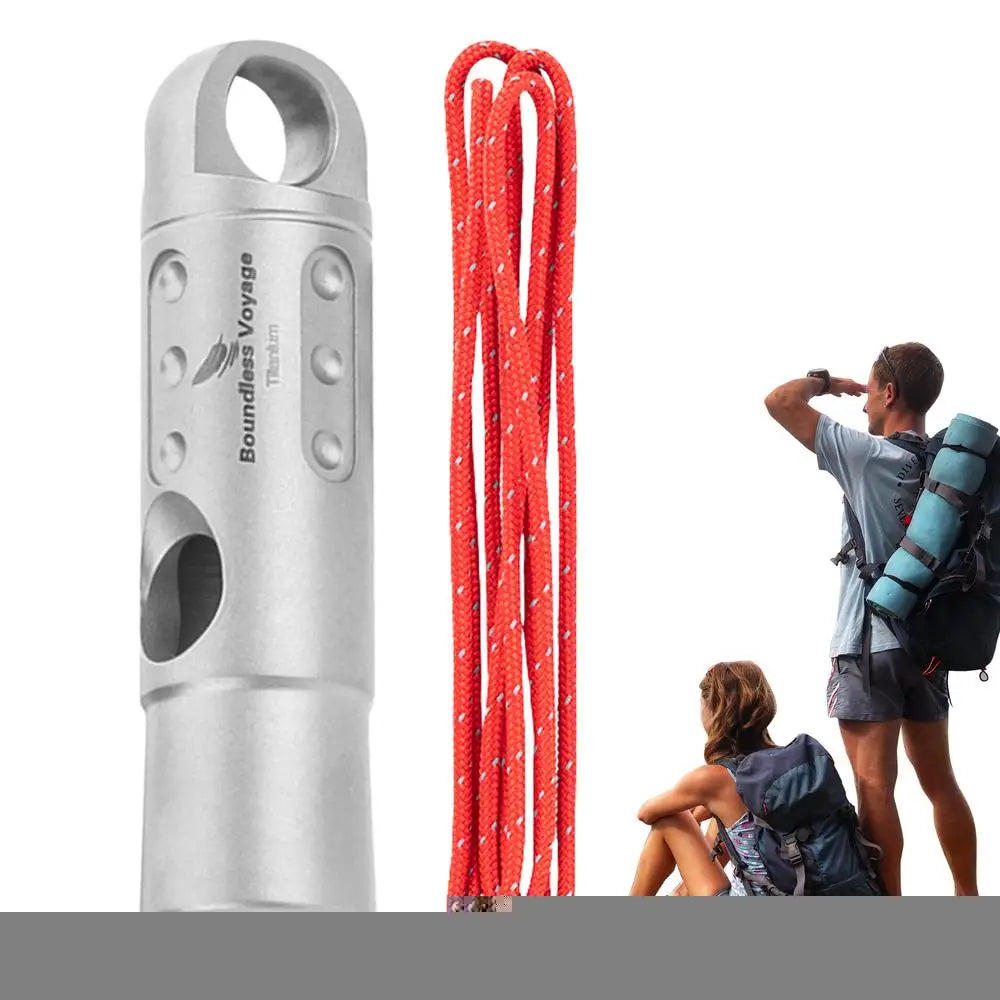 Titanium Loud Survival Whistle With Lanyard Safety