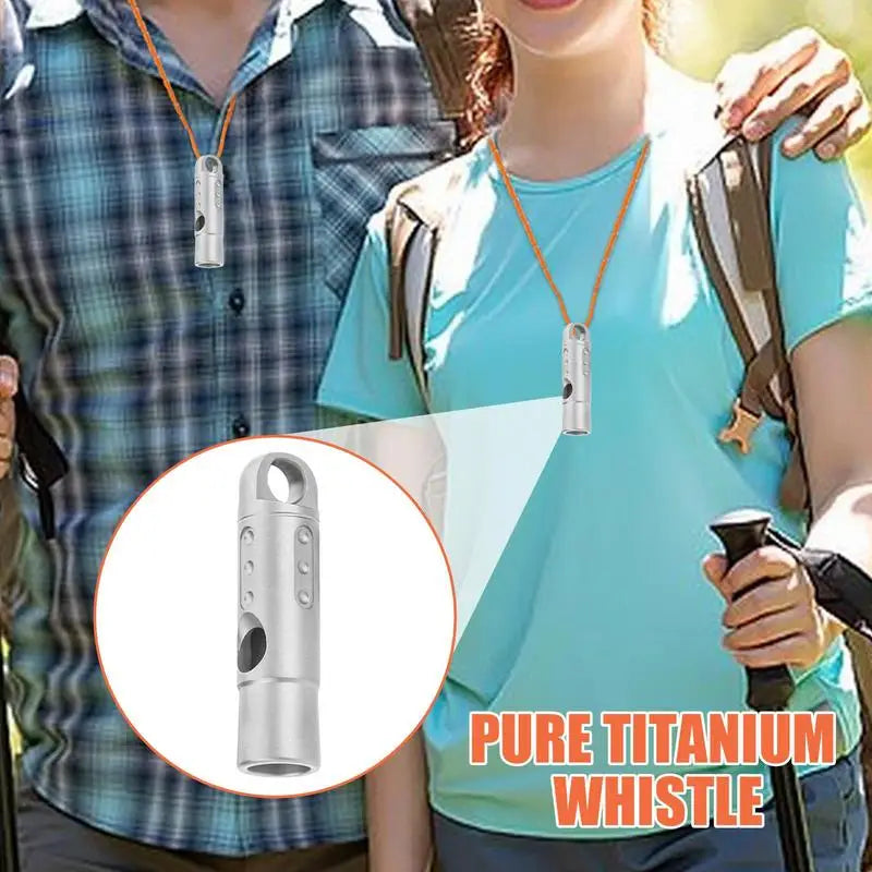 Titanium Loud Survival Whistle With Lanyard Safety