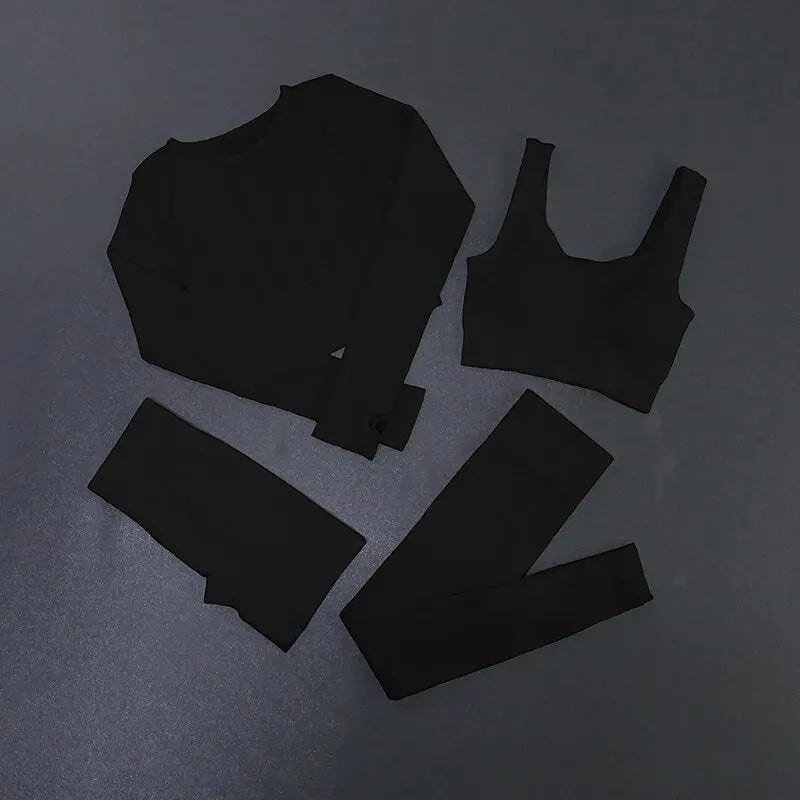 Women's Seamless Ribbed Yoga Activewear Set