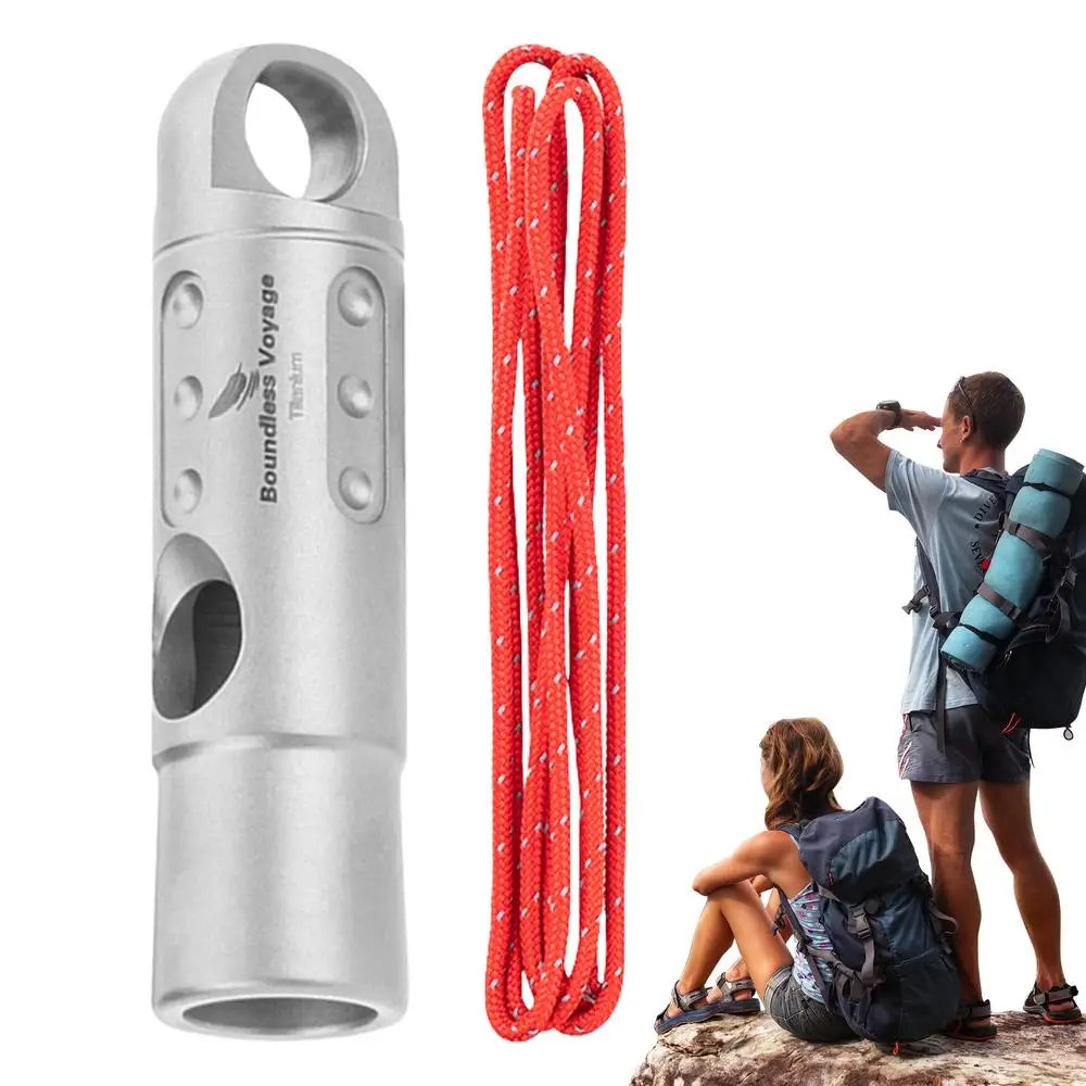 Titanium Loud Survival Whistle With Lanyard Safety