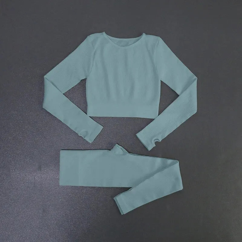 Women's Seamless Ribbed Yoga Activewear Set