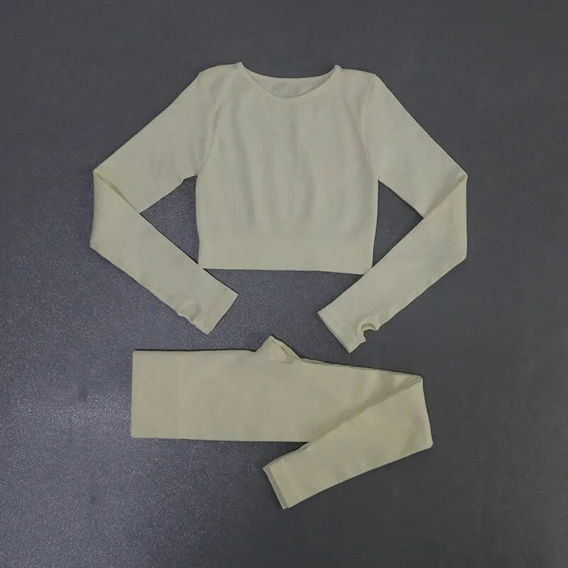 Women's Seamless Ribbed Yoga Activewear Set