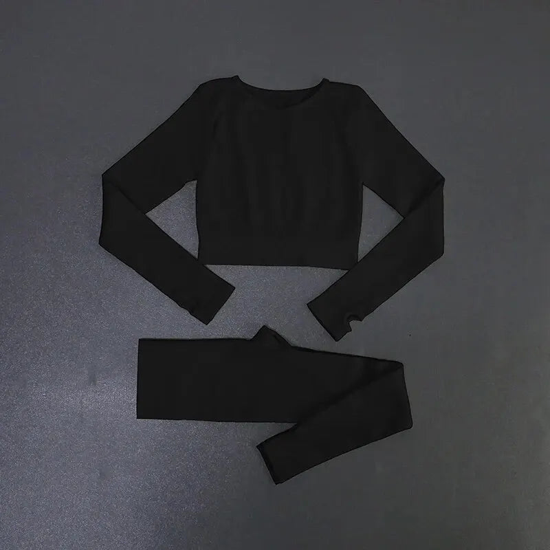 Women's Seamless Ribbed Yoga Activewear Set