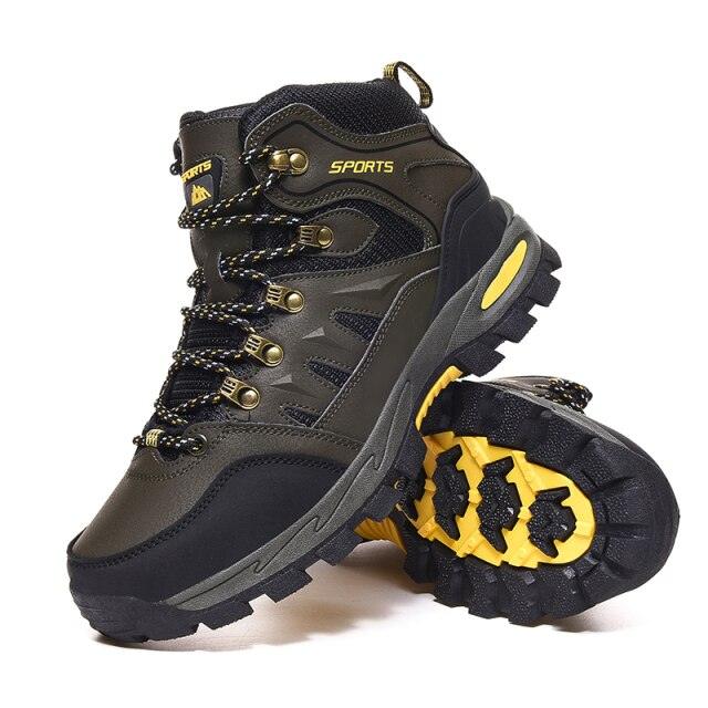 Unisex High-Top Leather Hiking Boots Outdoor Shoes