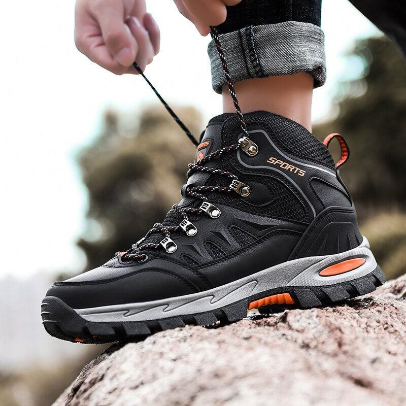 Unisex High-Top Leather Hiking Boots Outdoor Shoes