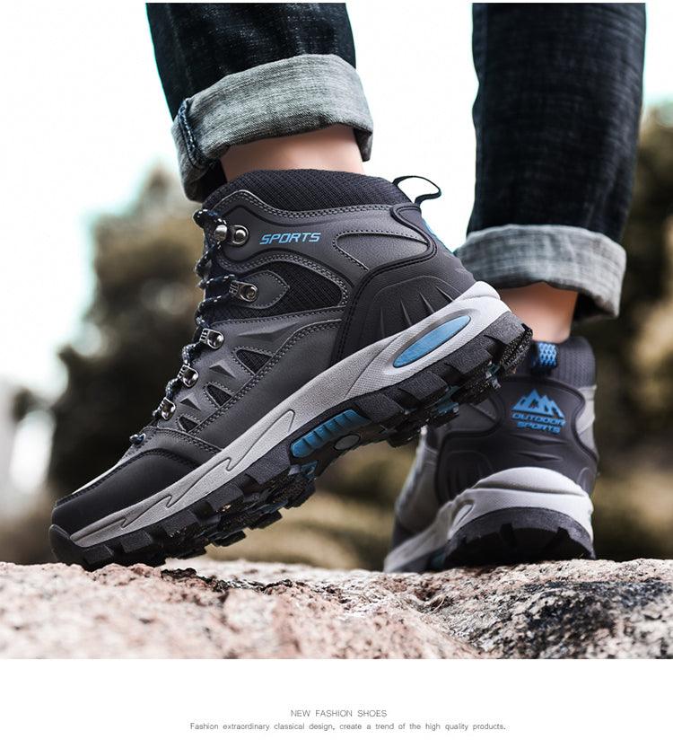 Unisex High-Top Leather Hiking Boots Outdoor Shoes