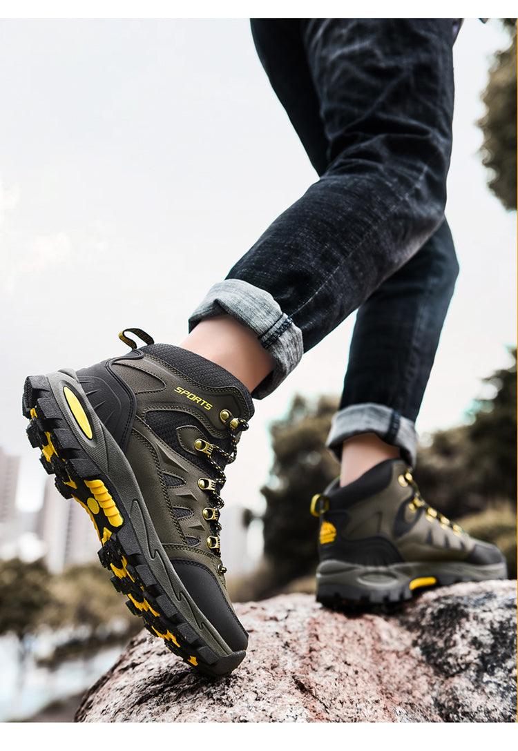 Unisex High-Top Leather Hiking Boots Outdoor Shoes
