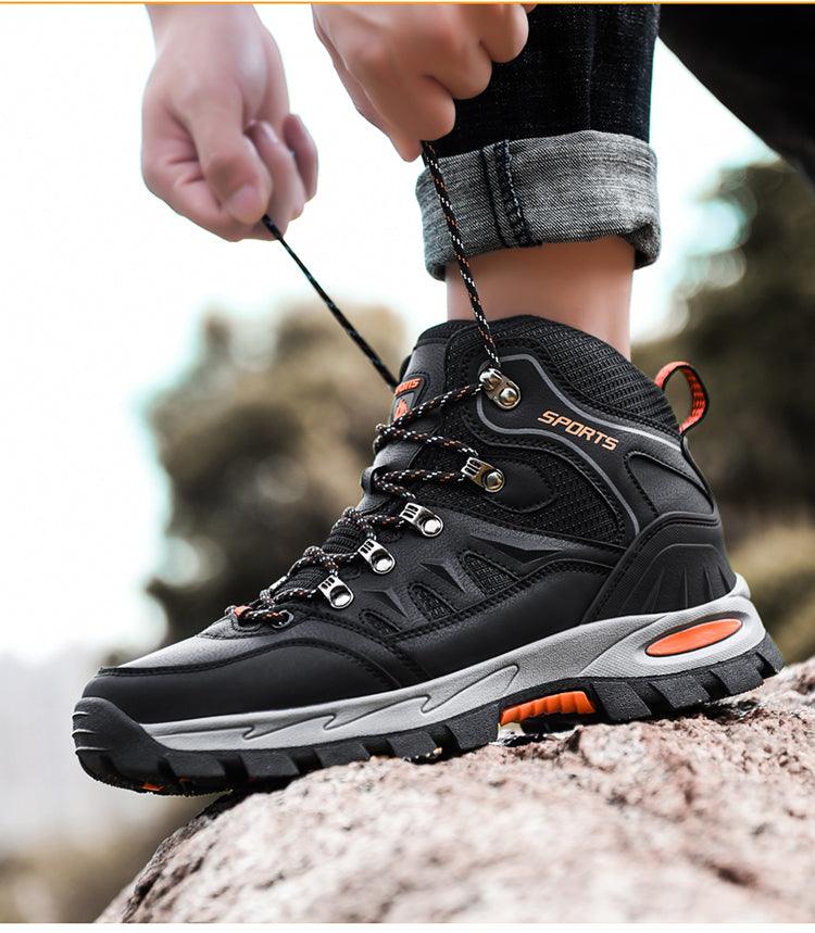 Unisex High-Top Leather Hiking Boots Outdoor Shoes