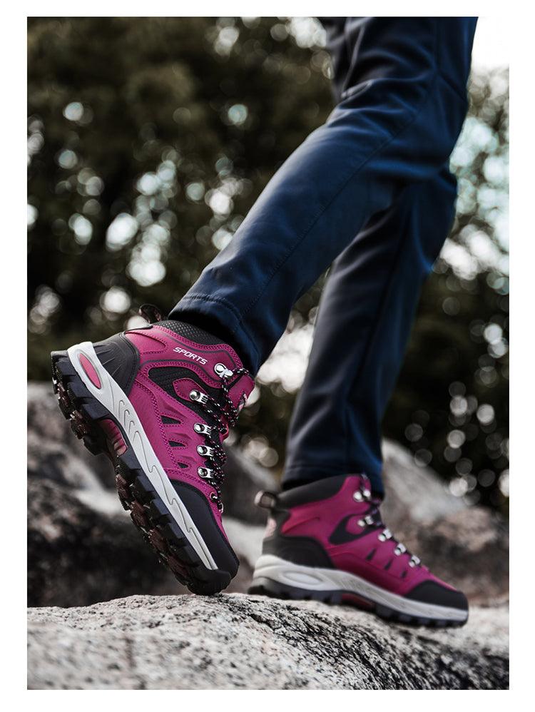 Unisex High-Top Leather Hiking Boots Outdoor Shoes