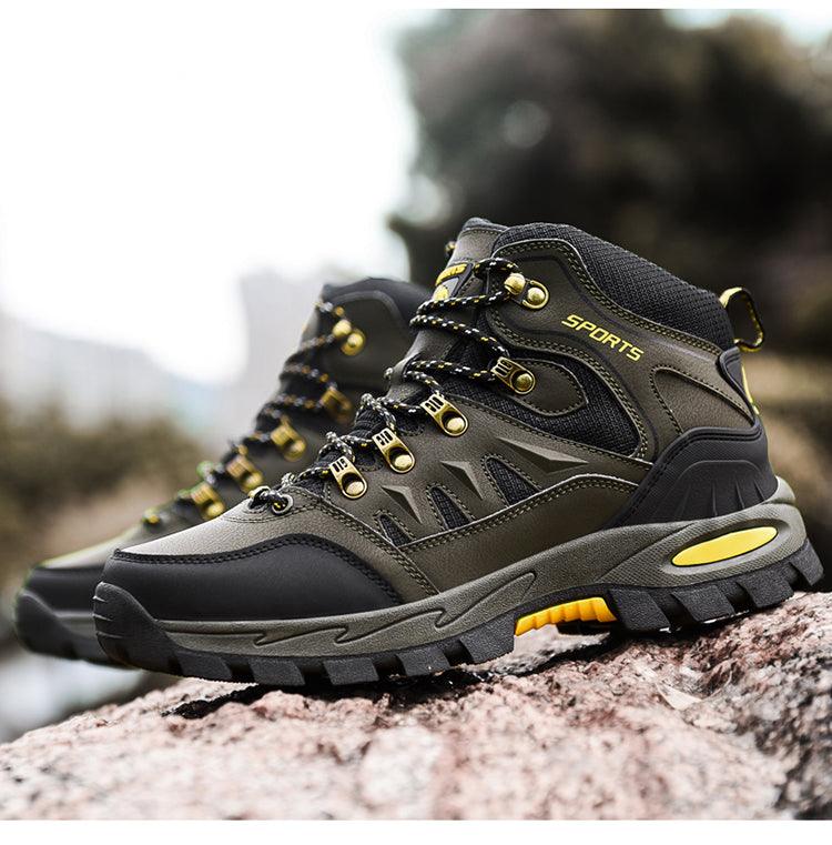 Unisex High-Top Leather Hiking Boots Outdoor Shoes