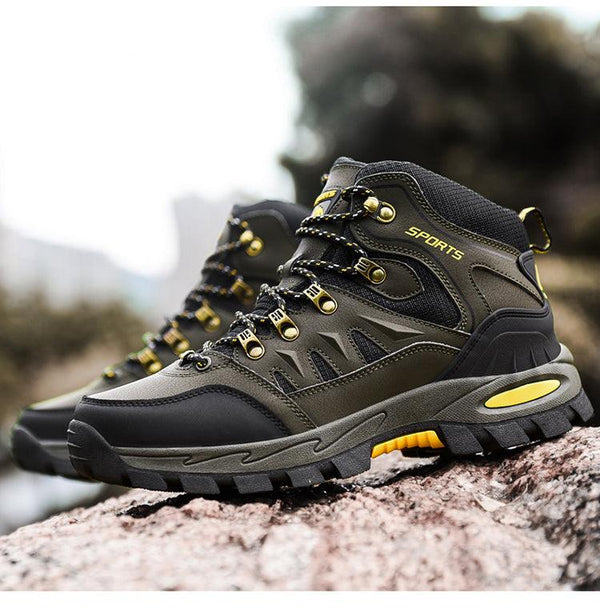 Unisex High-Top Leather Hiking Boots Outdoor Shoes