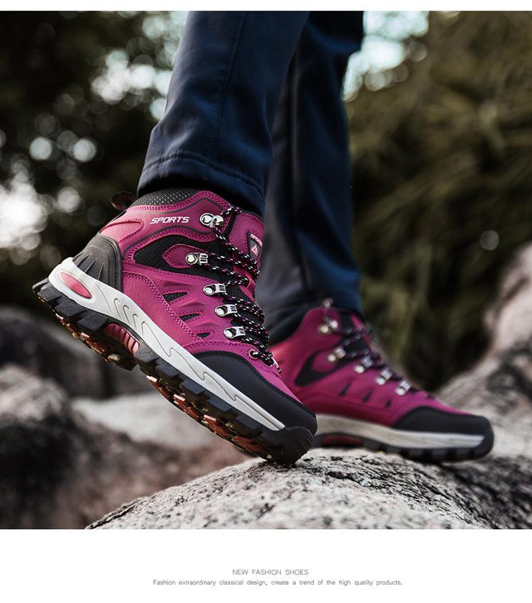 Unisex High-Top Leather Hiking Boots Outdoor Shoes