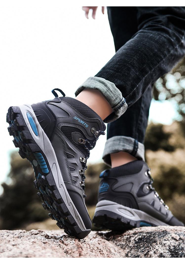 Unisex High-Top Leather Hiking Boots Outdoor Shoes
