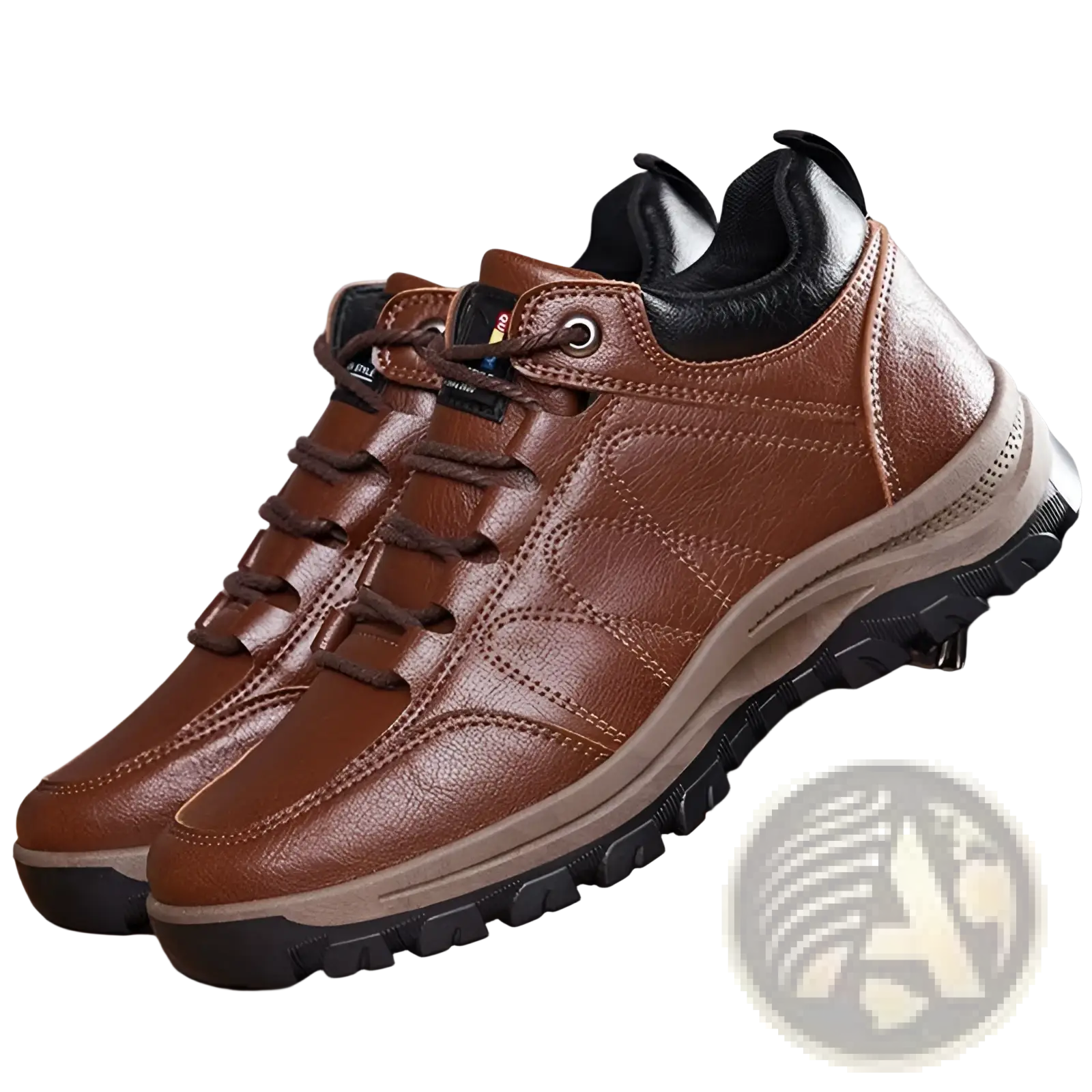 Men's Leather Hiking Boots Rugged Outdoor Shoes