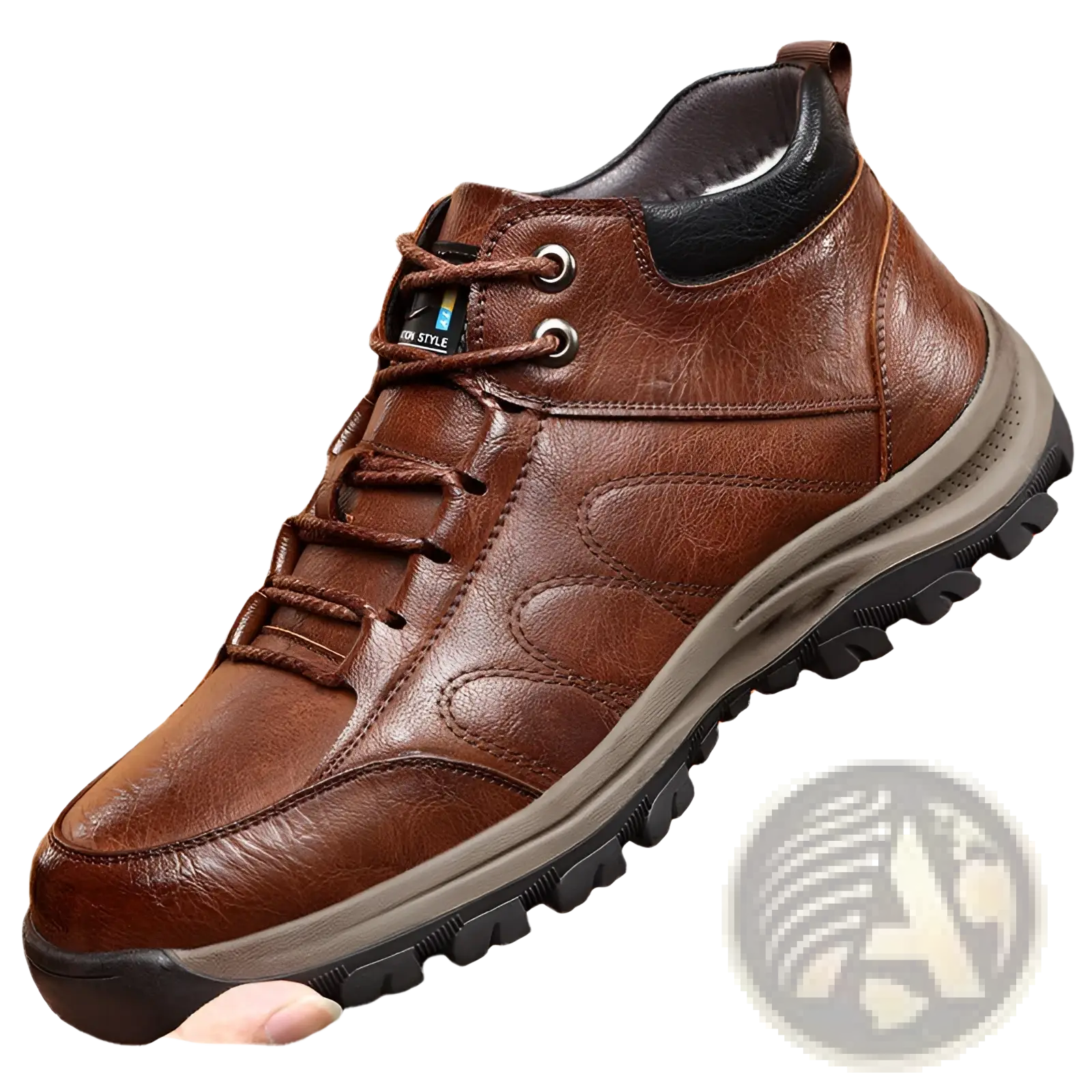 Men's Leather Hiking Boots Rugged Outdoor Shoes