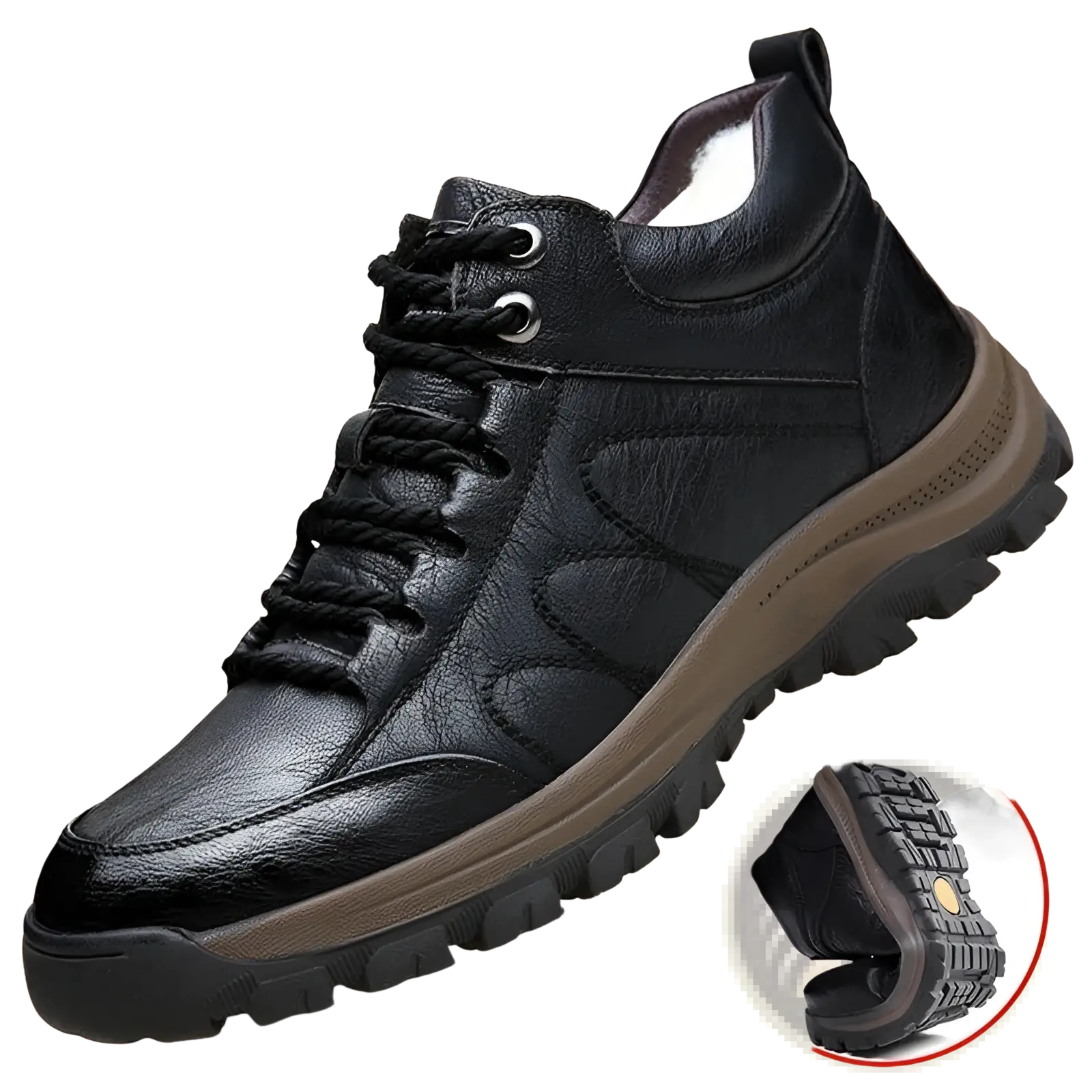 Men's Leather Hiking Boots Rugged Outdoor Shoes
