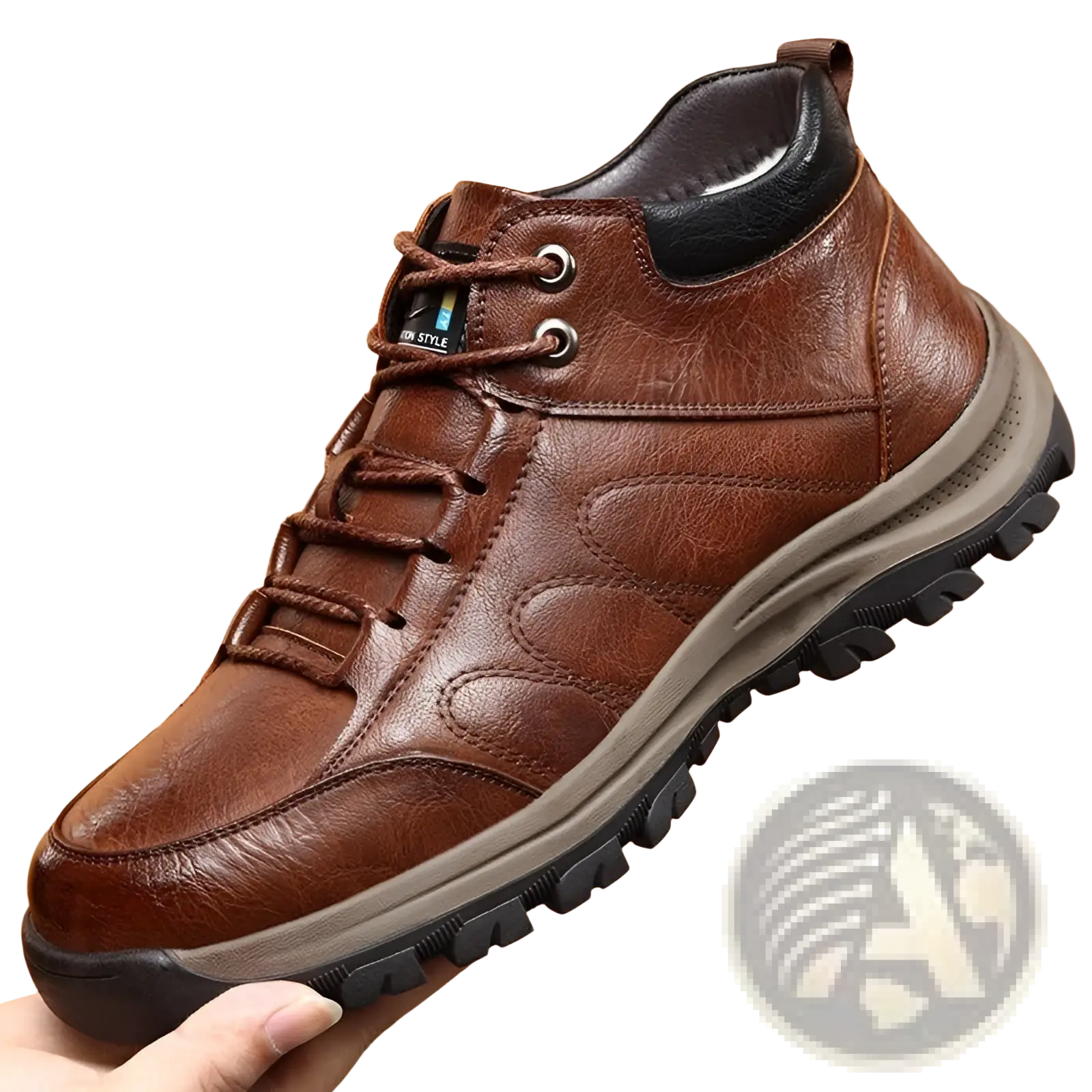 Men's Leather Hiking Boots Rugged Outdoor Shoes