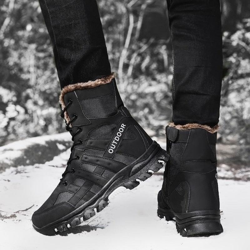 Men's Mid-Cut Outdoor Hiking Work Boots Black