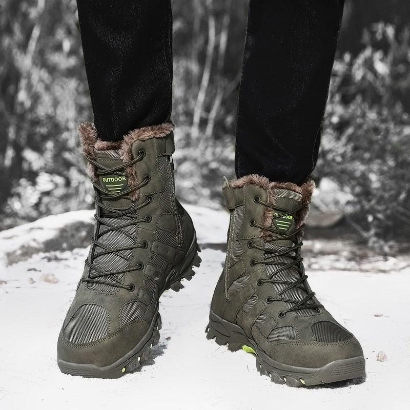 Men's Mid-Cut Outdoor Hiking Work Boots Black