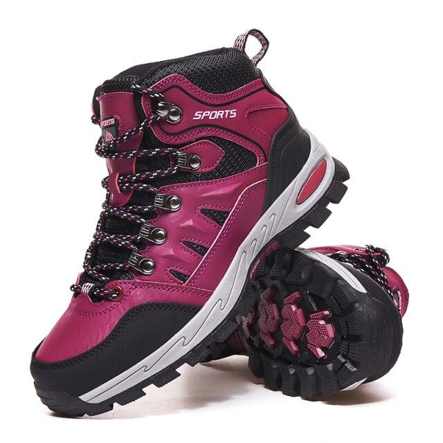 Unisex High-Top Leather Hiking Boots Outdoor Shoes