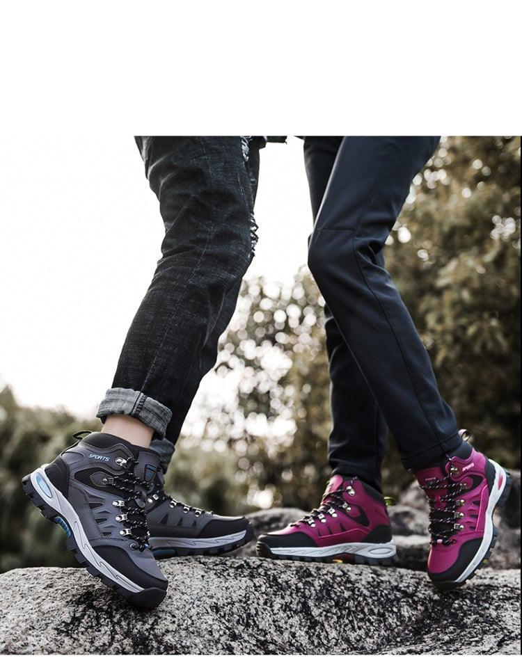 Unisex High-Top Leather Hiking Boots Outdoor Shoes