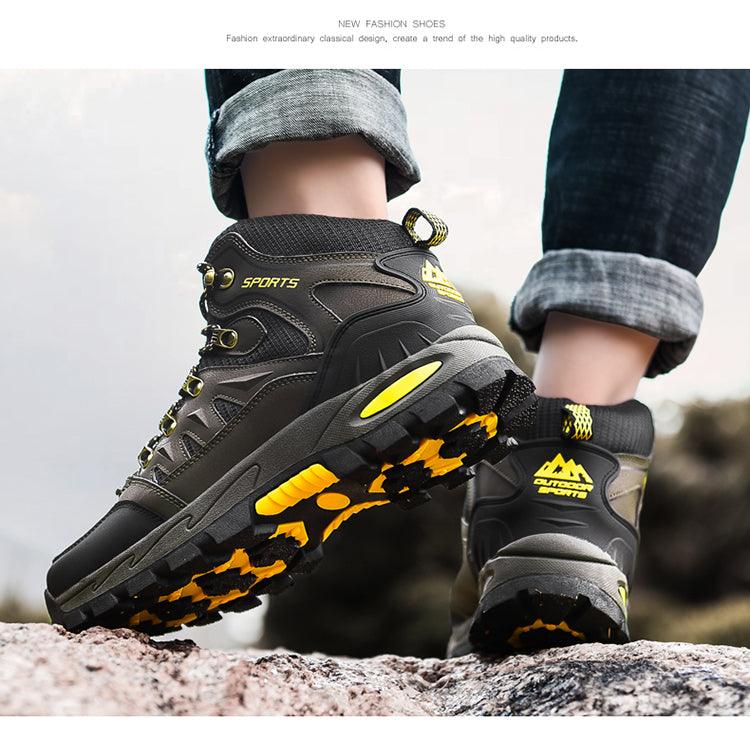 Unisex High-Top Leather Hiking Boots Outdoor Shoes