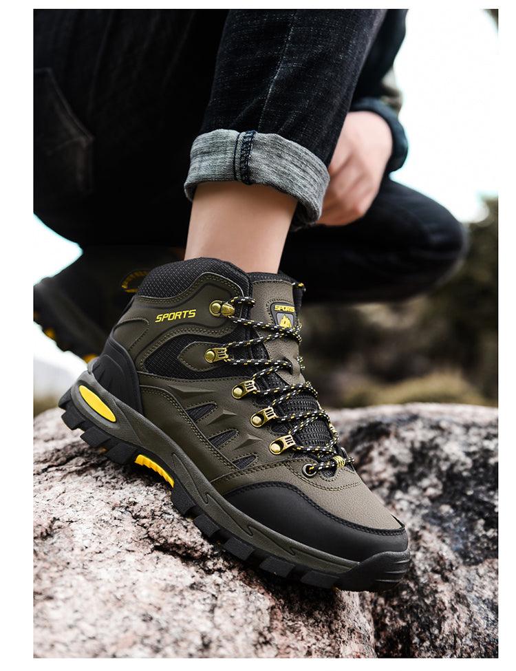 Unisex High-Top Leather Hiking Boots Outdoor Shoes