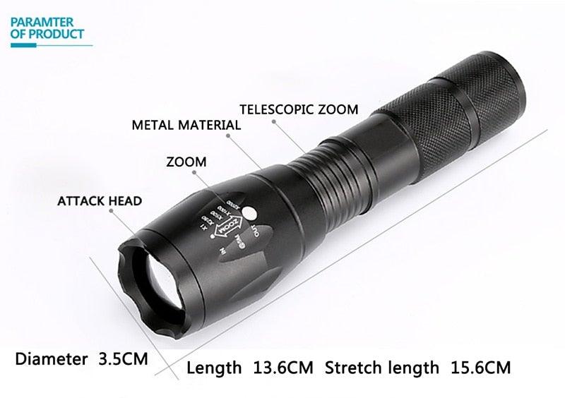 Waterproof Mini LED Flashlight Rechargeable Tactical Torch