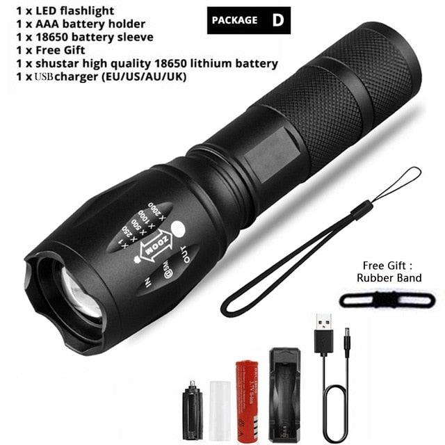 Waterproof Mini LED Flashlight Rechargeable Tactical Torch