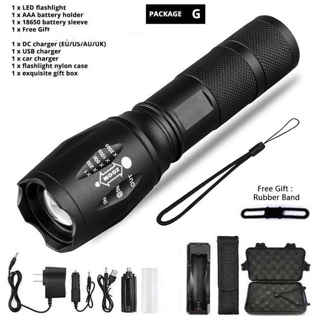Waterproof Mini LED Flashlight Rechargeable Tactical Torch
