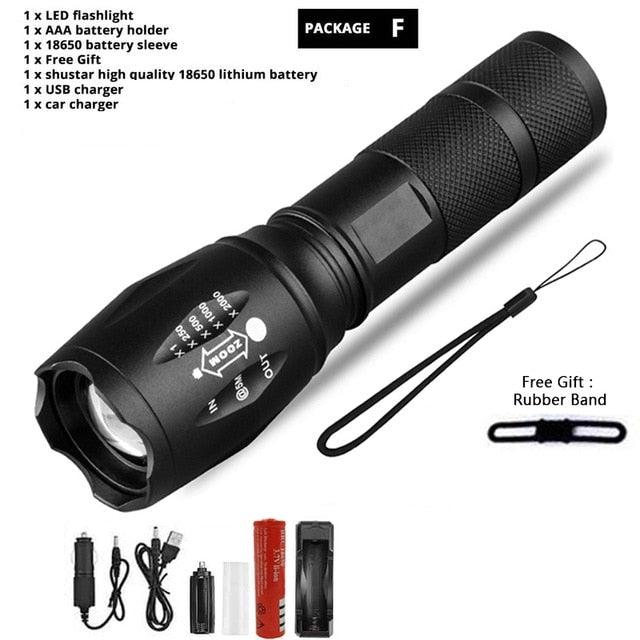 Waterproof Mini LED Flashlight Rechargeable Tactical Torch