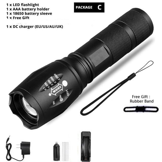 Waterproof Mini LED Flashlight Rechargeable Tactical Torch