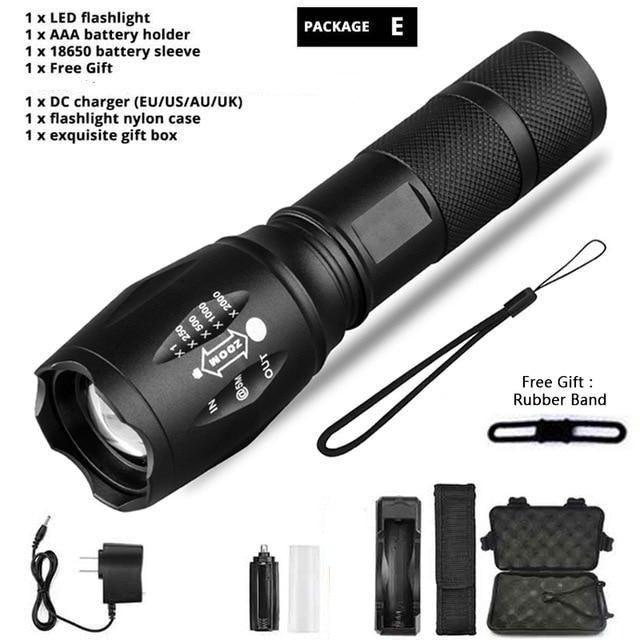 Waterproof Mini LED Flashlight Rechargeable Tactical Torch