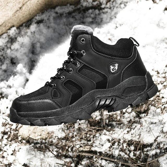 Men's Winter Fur Waterproof Anti-Slip Hiking Boots